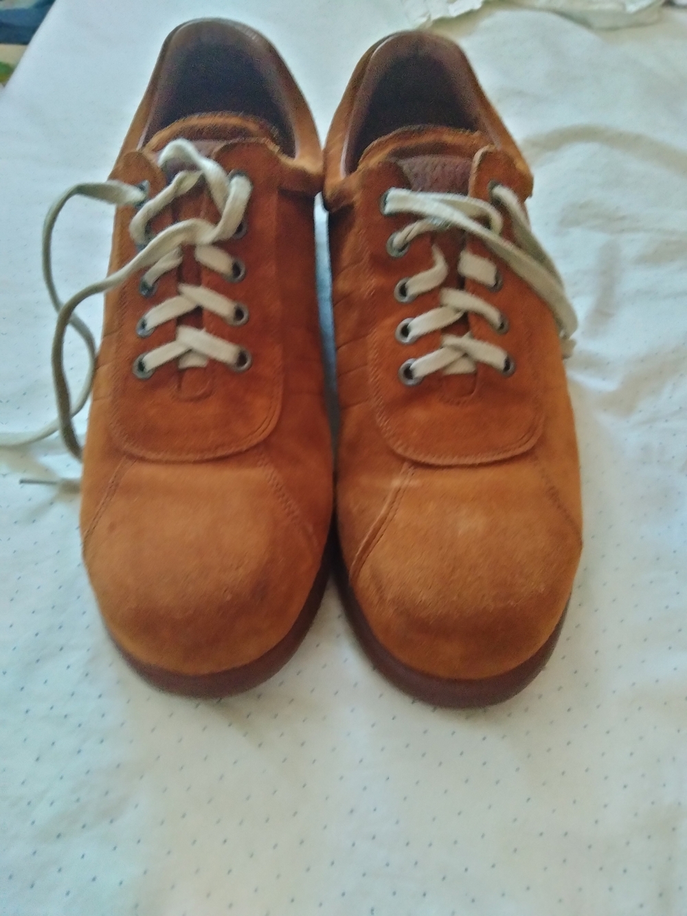 Camper Men's Suede Sneakers in Brown with White Laces Size 10